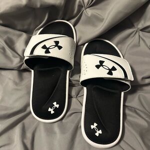 Under Armour Black and White Slides